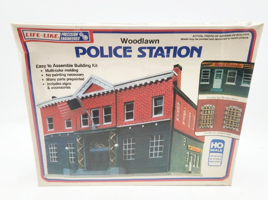 Life Like 01382 HO Scale Woodlawn Police Station Building Kit