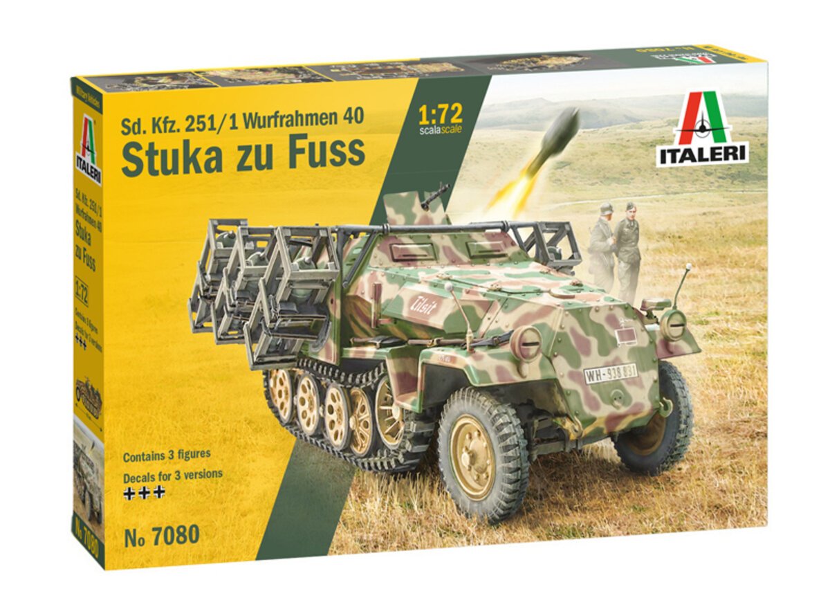 Italeri 7080 1:72 Sd. Kfz. 251/1 Wurfrahmen 40 Stuka zu Fuss Military Tank Kit