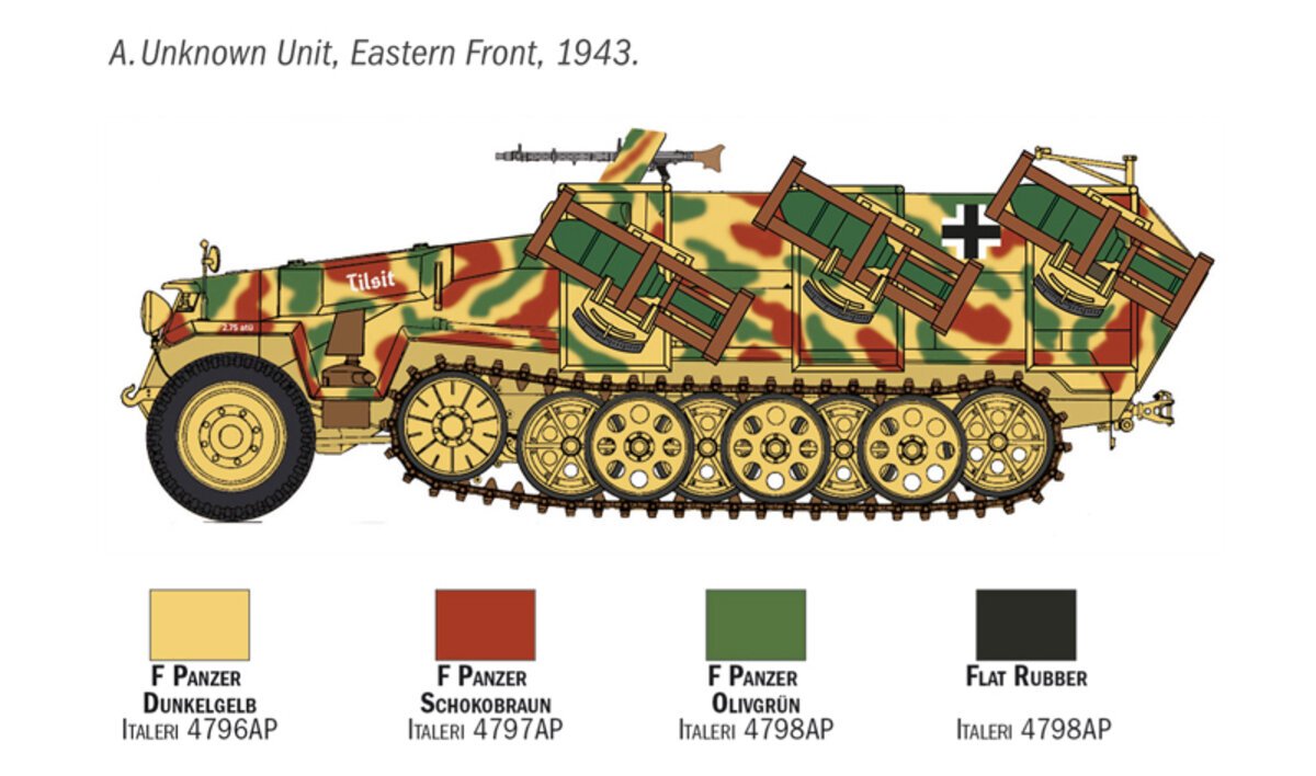 Italeri 7080 1:72 Sd. Kfz. 251/1 Wurfrahmen 40 Stuka zu Fuss Military Tank Kit