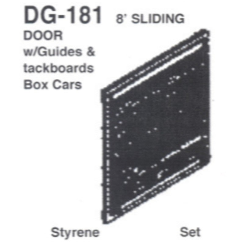 Details West DG-181 HO Scale 8' Sliding Door Guides & Tack Boards