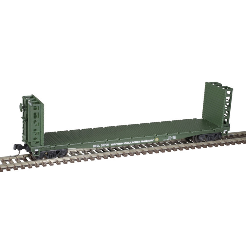 Atlas 50005787 N BC Rail RTR 48' GSI Bulkhead Flat Car #51726