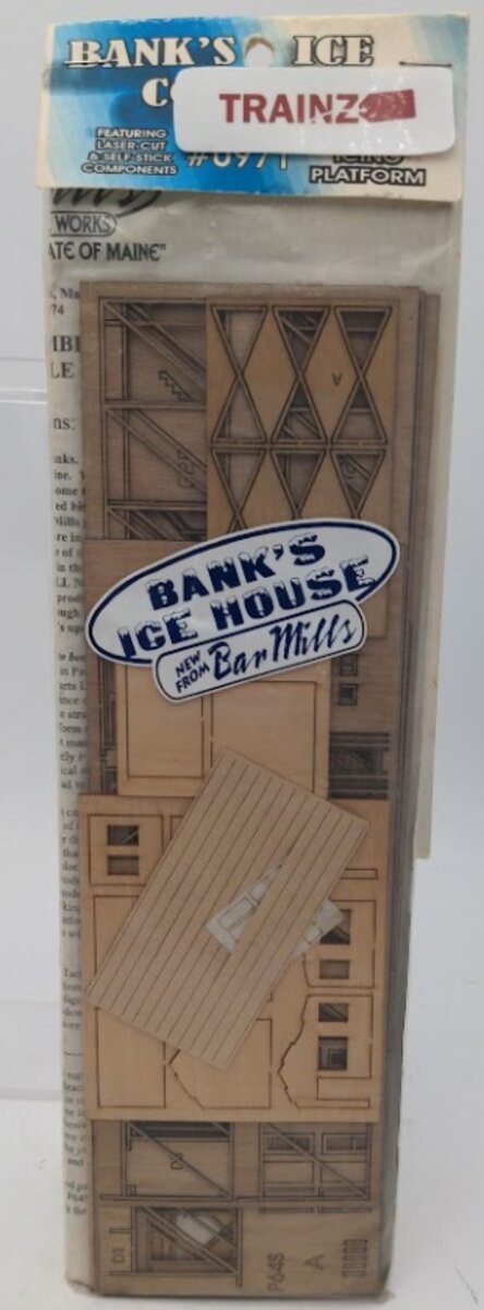 Bar Mills 0971 N Scale Bank's Ice Company Laser Cut & Self Stick Components Kit