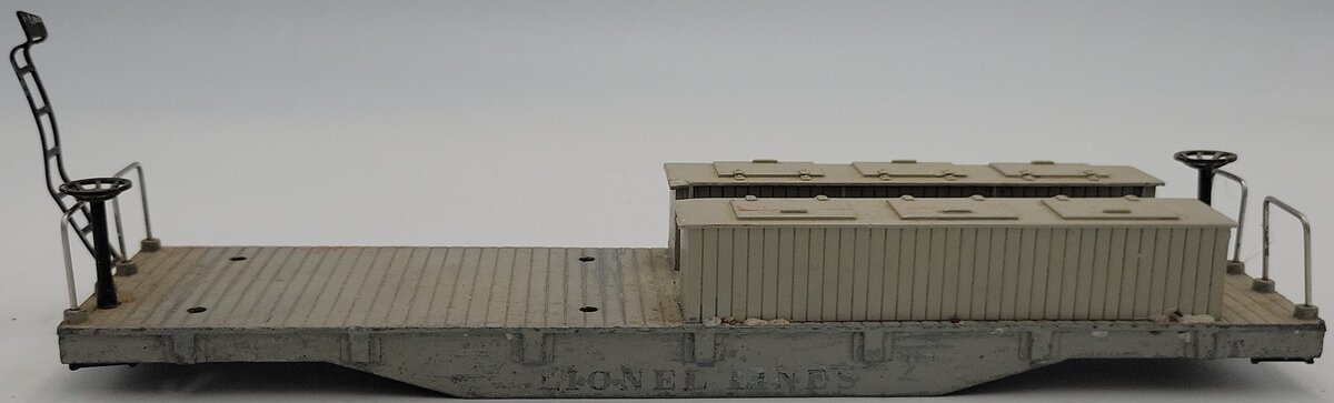 Lionel 2419-2 Cast Gray Flat Car Frame w/ Tool Boxes ,Broken Steps & Bent Ladder