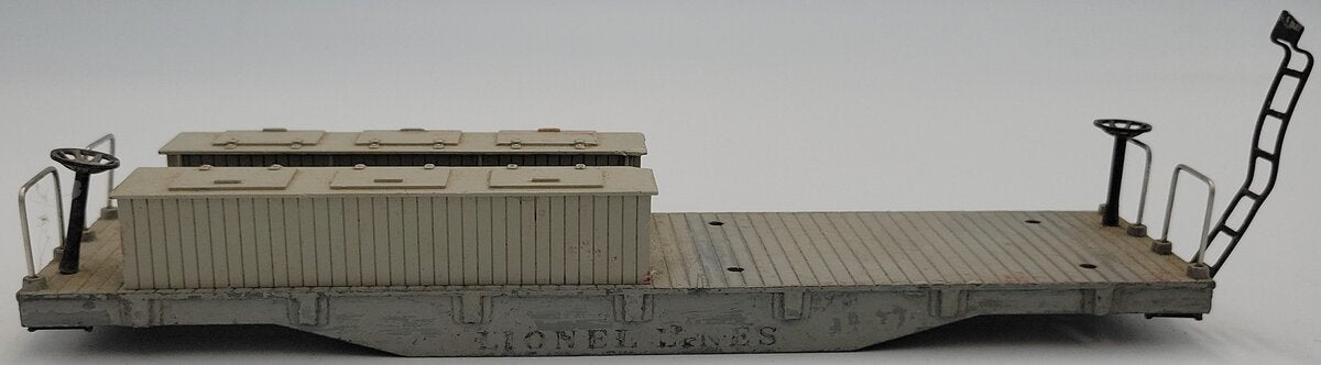 Lionel 2419-2 Cast Gray Flat Car Frame w/ Tool Boxes ,Broken Steps & Bent Ladder
