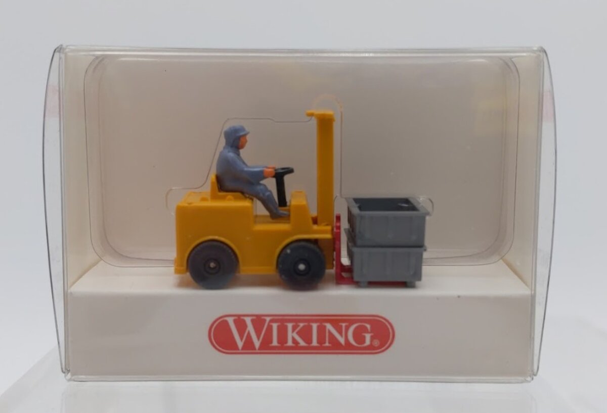 Wiking 8670224 HO Klassischer Gabelstapler Yellow Forklift W/Driver