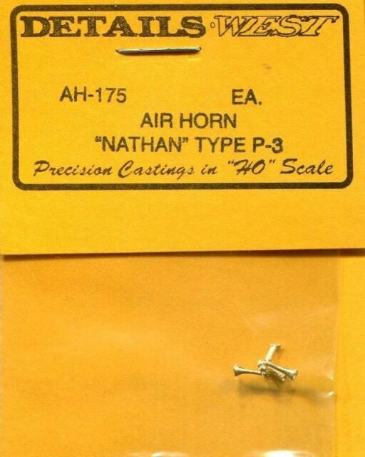 Details West 175 HO Scale "Nathan" Type P-3 Air Horn Brass Castings Part