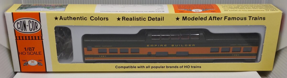 Con-Cor 0001-000943 HO Great Northern Empire Builder Dome Passenger Car #:1321