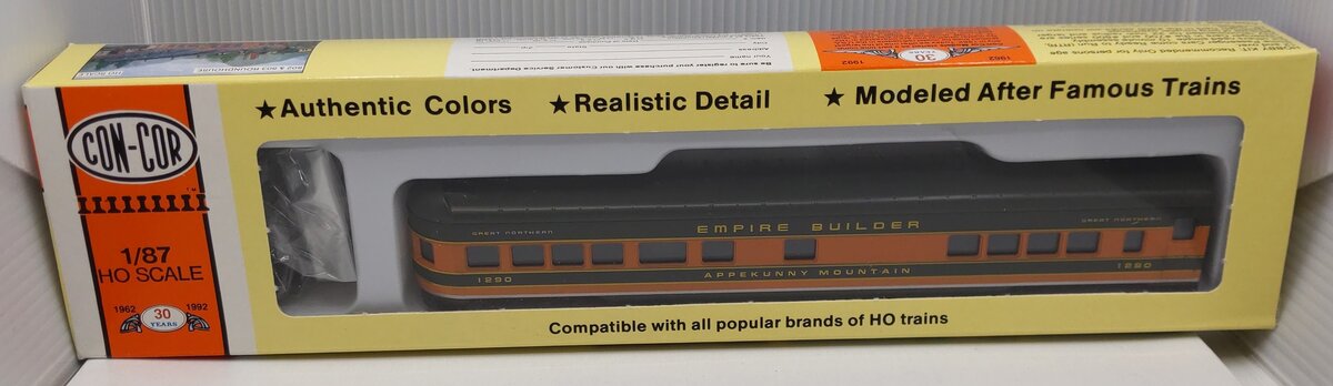 Con-Cor 0001-000963 HO Great Northern Empire Builder 72' Observation Car Kit
