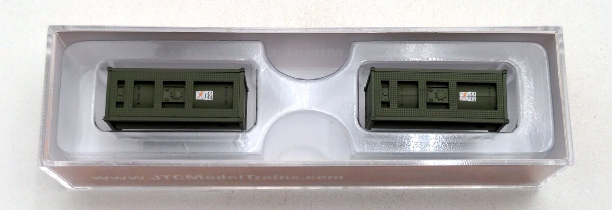JTC Model Trains 205276 N Military Series 20'''' Std Tank Container (Pack of 2)