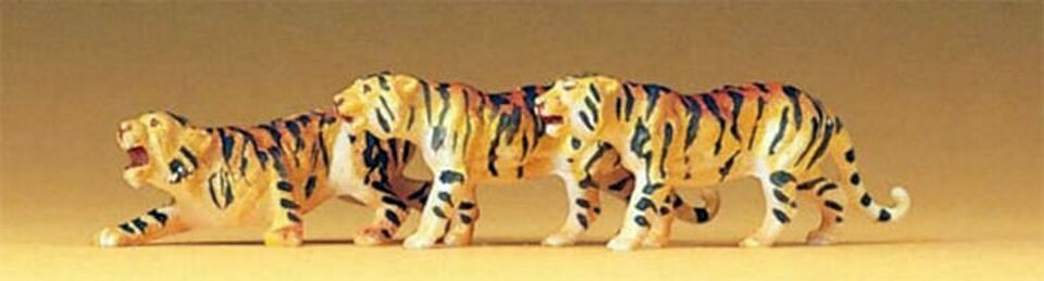 Preiser 0623 HO Scale  Animals - Tigers Figures (Set of 3)
