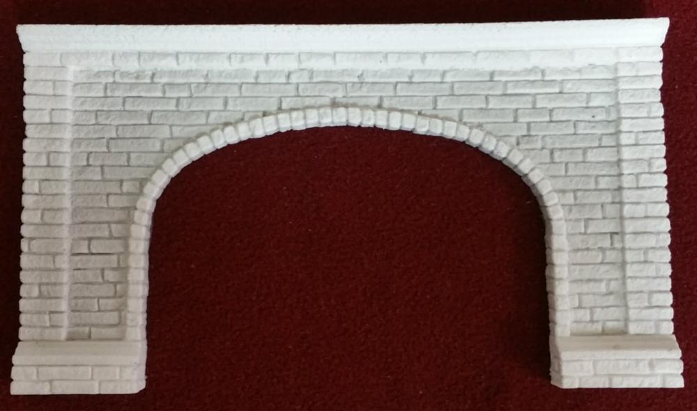 Pre-Size 157 HO Extra-Wide Cut Stone Double Tunnel Portal