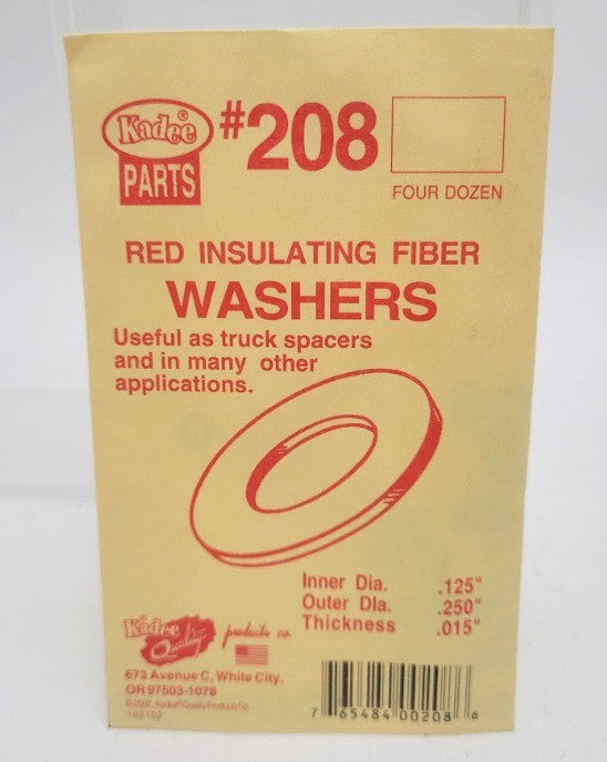 Kadee 208 Red Insulating Fiber Washer (Pack of 48)