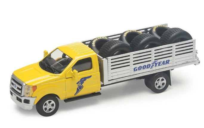 Menards 279-3502 1:48 Diecast Yellow Goodyear Truck Carrying Tires