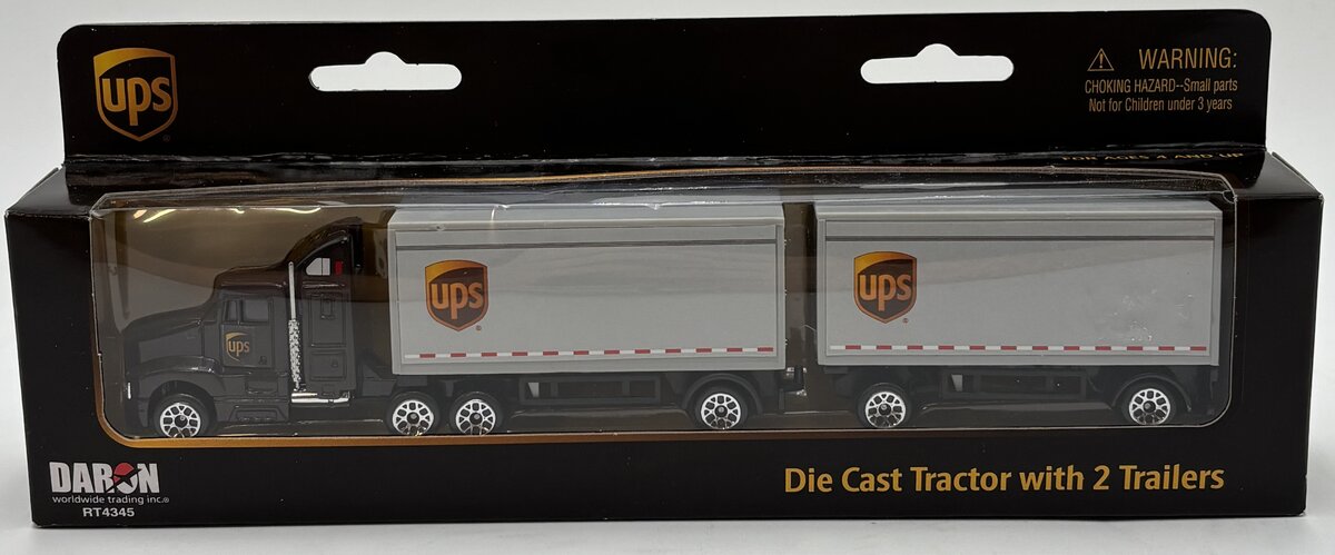 Daron Worldwide Trading RT4345 HO UPS Tractor With Two Trailer