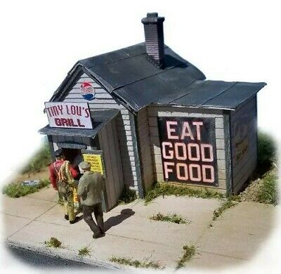 FOS Scale Limited CR4 HO Scale Tiny Lou's Grill Laser Cut Wood Kit