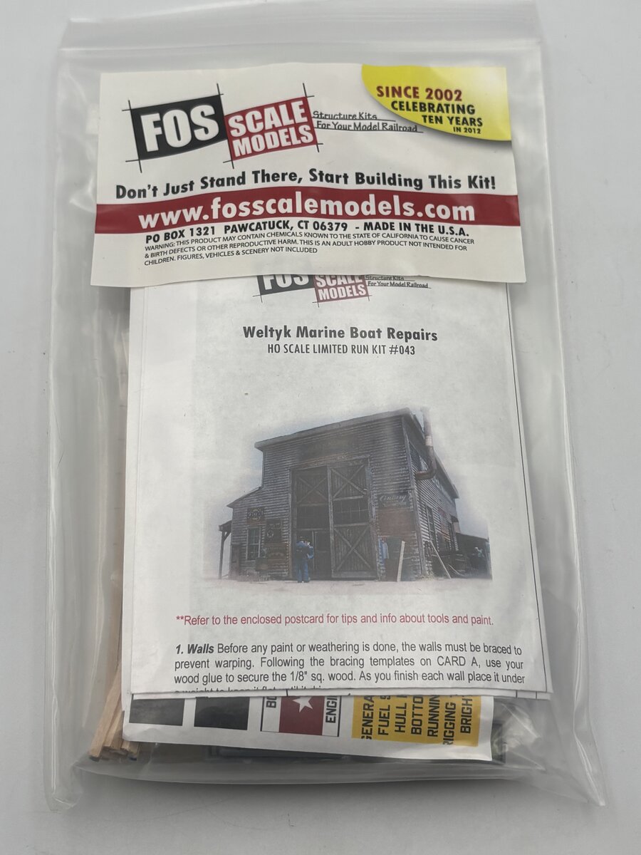 FOS Scale Limited 043 HO Weltyk Marine Boat Repairs Building Kit
