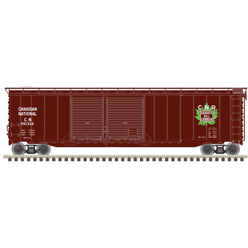 Atlas 20006570 HO Canadian National 50' Postwar Double Door Boxcar #551321
