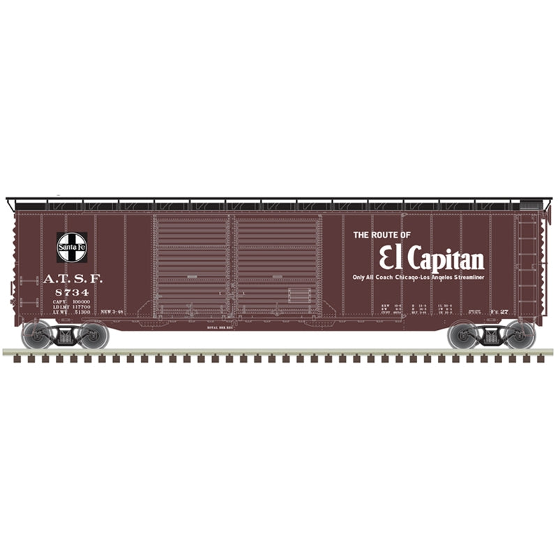 Atlas 20006590 HO Santa Fe "El Capitan" 50' Postwar Double Door Boxcar #8666
