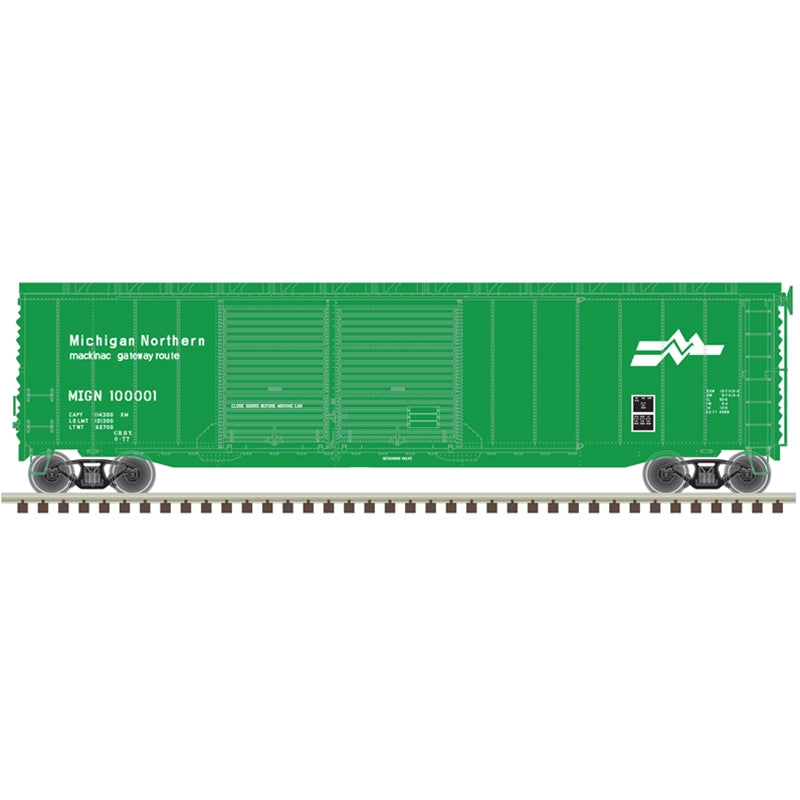 Atlas 20006585 HO Michigan Northern 50' Postwar Double Door Boxcar #100001