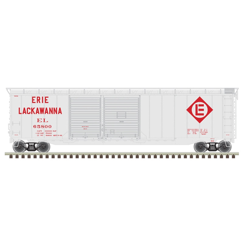 Atlas 20006578 HO Erie Lackawanna 50' Postwar Double Door Boxcar #66410