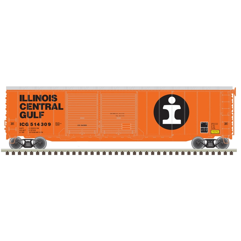 Atlas 20006582 HO Illinois Central Gulf 50' Postwar Double Door Boxcar #514309