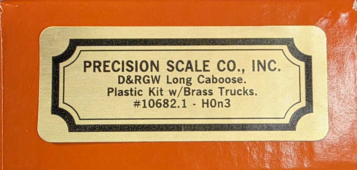 Precision Scale Co. 10682.1 HOn3 D&RGW Long Caboose Kit