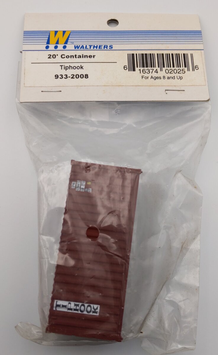Walthers 933-2008 HO Scale Plastic 20' Container - Tiphook