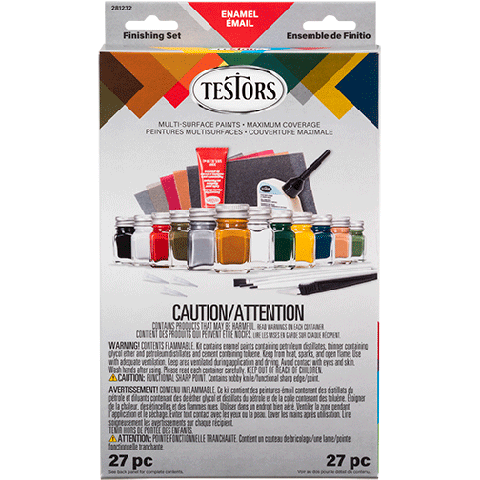 Testors 281232 Complete Military Flat Enamel Finishing Set