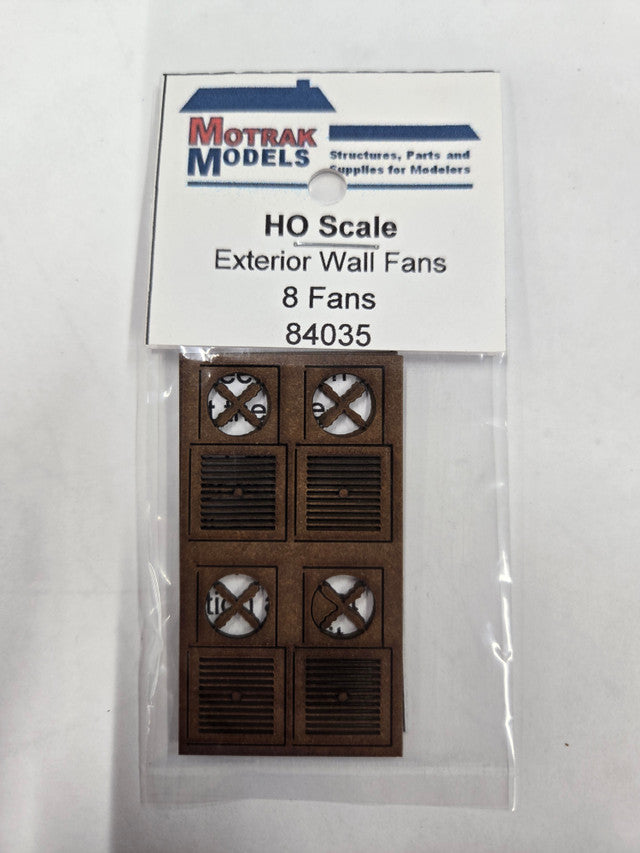 Motrak Models 84035 HO Laser-Cut Wall Fans (Pack of 8)