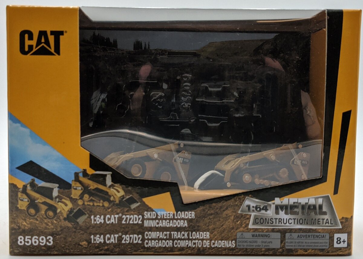 DieCast Masters 85693 1:64 CAT Skid Steer Loader & Compact Track Loader Pair
