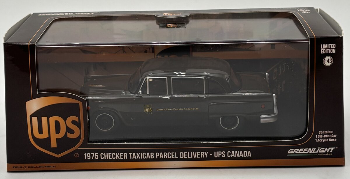 Greenlight Collectibles 86196 1:43 UPS Canada - Checker Taxicab Parcel Delivery