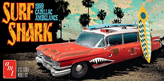 AMT 1242 1:25 Surf Shark 1959 Cadillac Ambulance Plastic Model Kit