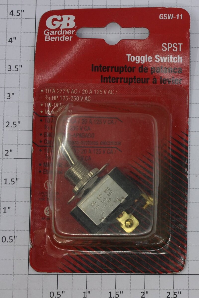 Gardner-Bender GSW-11 SPST Toggle Switch in Seperate Sale Pack