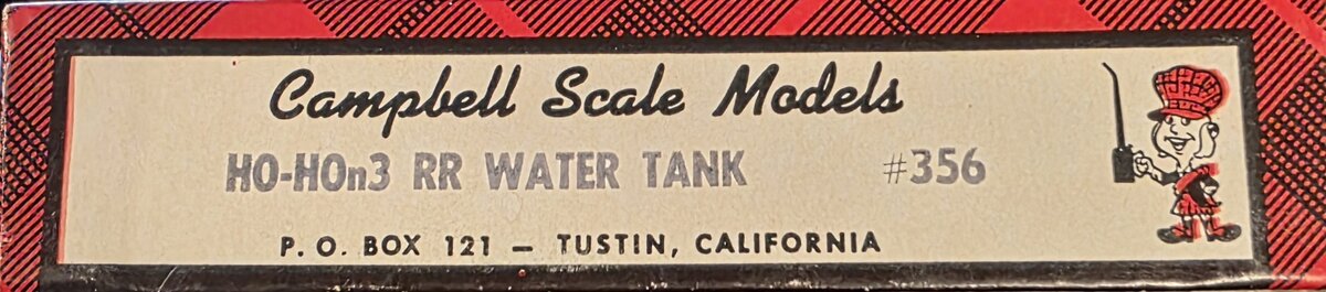 Campbell Scale Models 356 HO/HOn3 RR Water Tank Kit