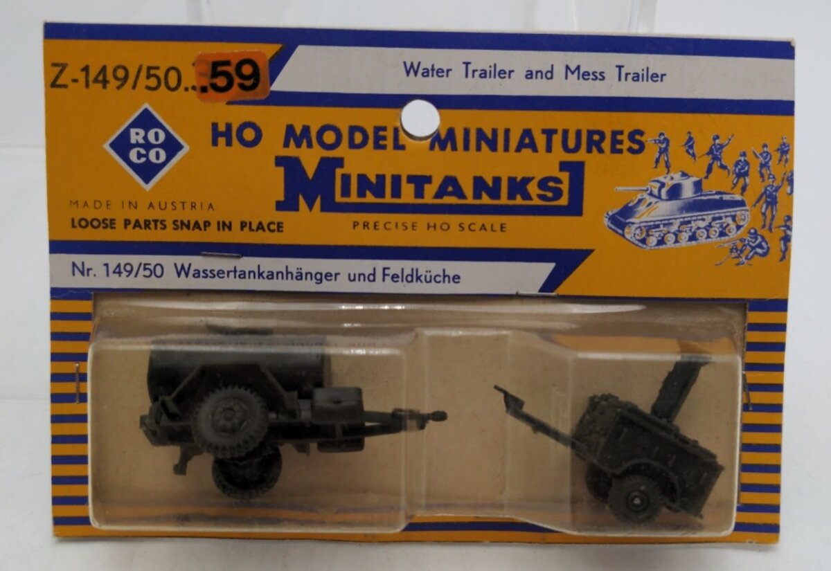 Roco Z-149/50 HO Scale Minitanks Water  and Trailer Military Mess Tank