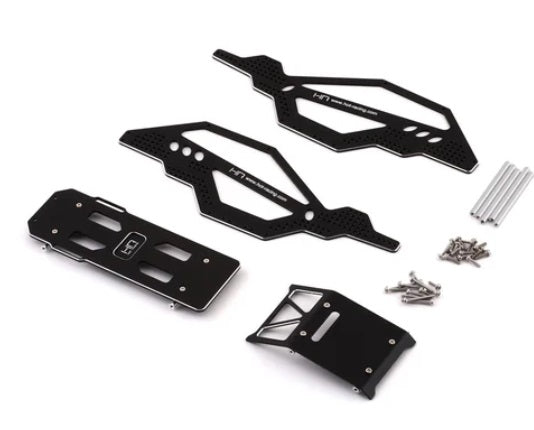 Hot Racing SXTF14RR01 Axial SCX24 Black Aluminum Rock Racer Conversion Chassis