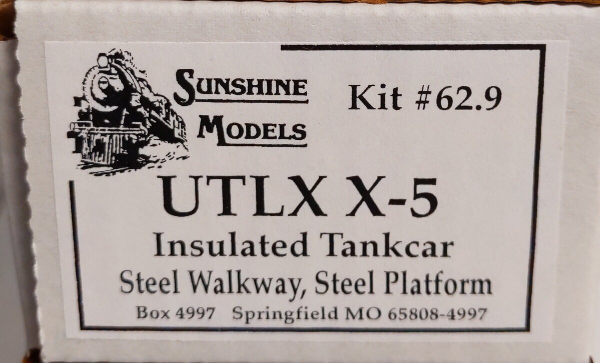 Sunshine Models 62.9 HO Scale Union Tank Line Insulated Tank Car Kit