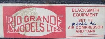Rio Grande Models 3022 HO Air Compressor & Tank Kit