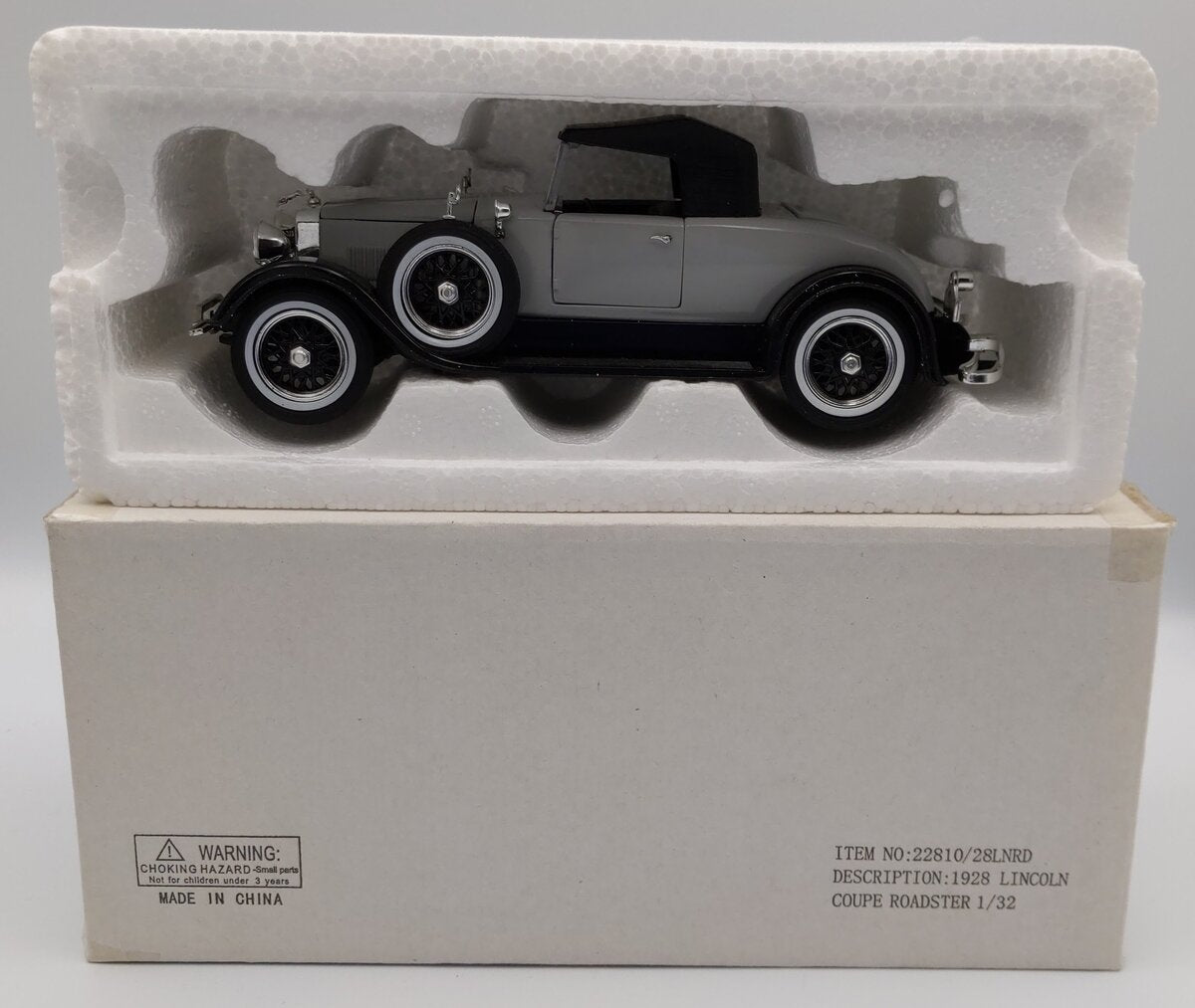 Signature Models 22810 1:32 Diecast Gray 1928 Lincoln Coupe Roadster