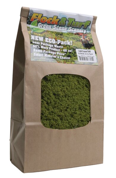 Scenic Express EX860E Light Green SuperTurf Texture Foliage - 48 oz. Eco-Pak