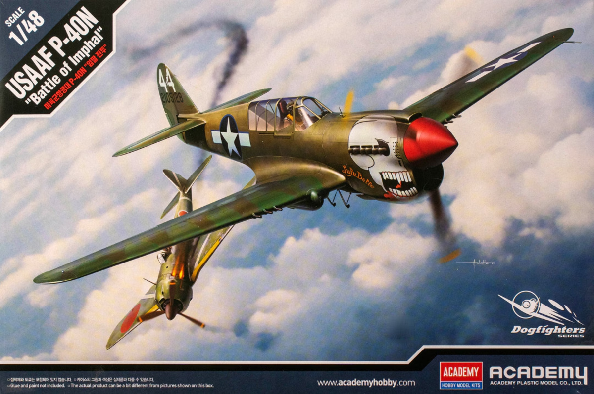 Academy 12341 1:48 USAAF P-40N Battle of Imphal Military Aircraft Plane Kit