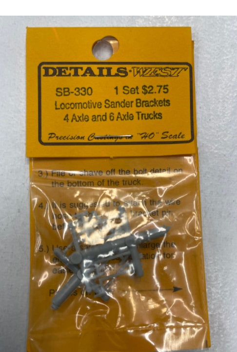 Details West 330 HO Locomotive Sander Brackets 4 Axle and 6 Axle Trucks