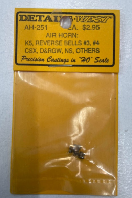 Details West 251 HO Nathan K5 Low Profile Reversed Air Horn for D&RGW CSX