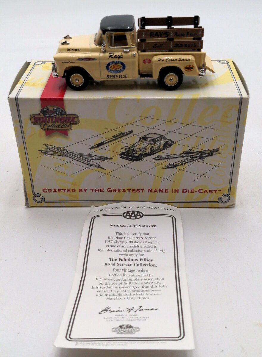 Matchbox YRS05-M 1:43 Diecast 1957 Dixie Gas Parts & Service Chevy 3100 Truck