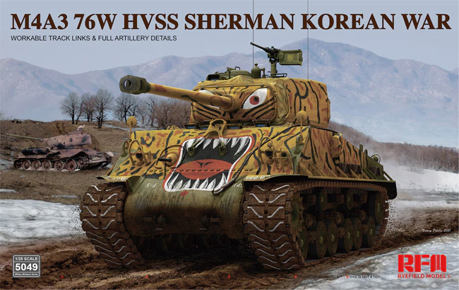 Rye Field Models 5049 1:35 M4A3 76W HVSS Sherman Tank Plastic Model Kit