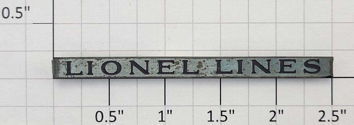 Lionel 1689W-150X Coffin Style Tender Lionel Lines Nameplate