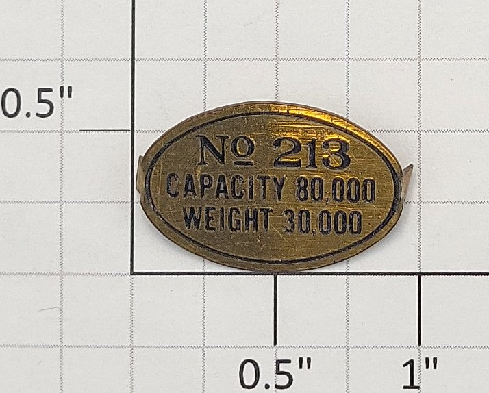 Lionel 213-1 Cattle Car Brass #213 Nameplate