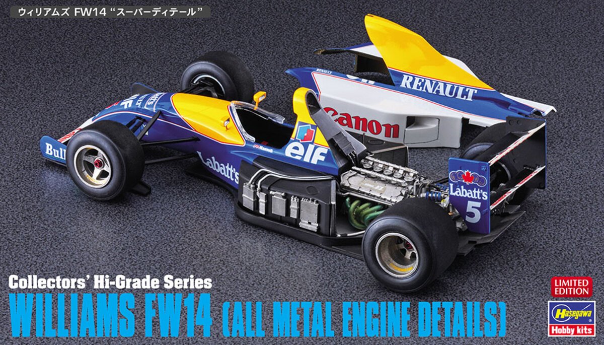 Hasegawa 51049 1:24 Williams FW14 Racing Car Plastic Model Kit