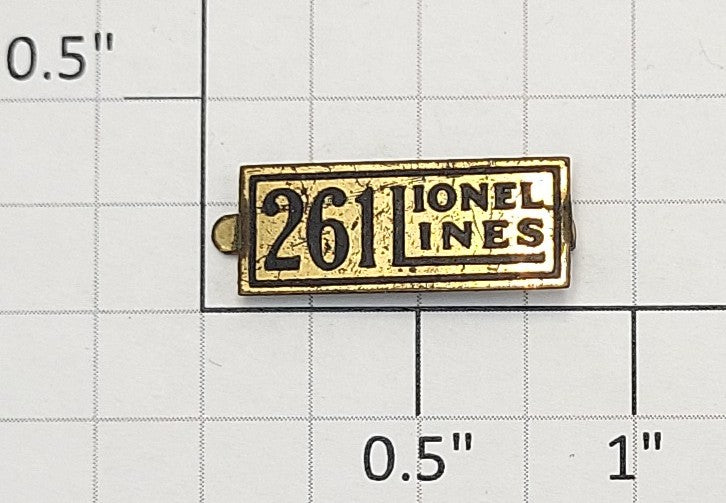 Lionel 261-1B 249 Brass 261 Number Plate