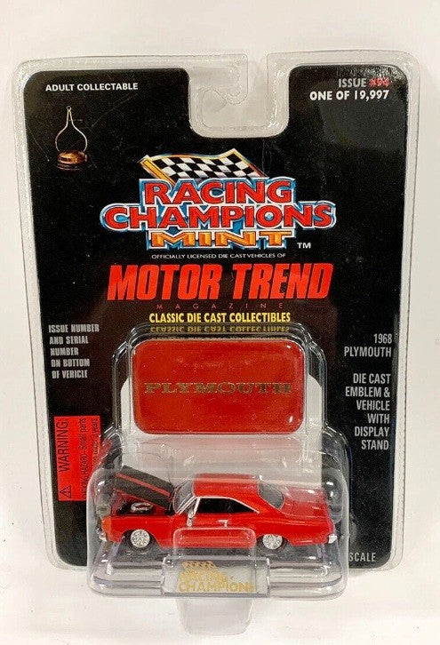 Racing Champions 08100-08132 1:62 Scale #94 Red 1968 Plymouth Die Cast Car